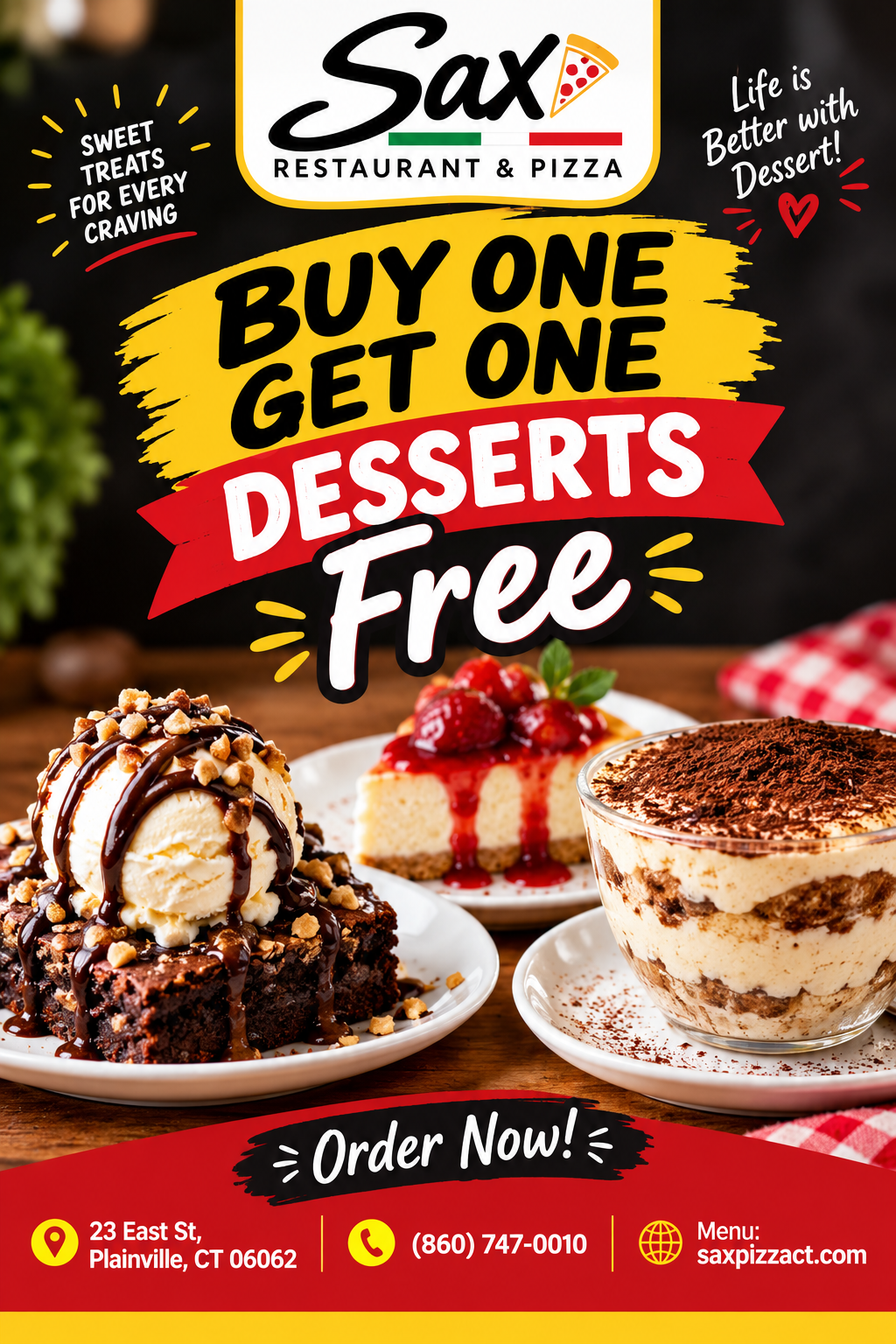 Buy one Get One Dessert Free - Only for Desserts
